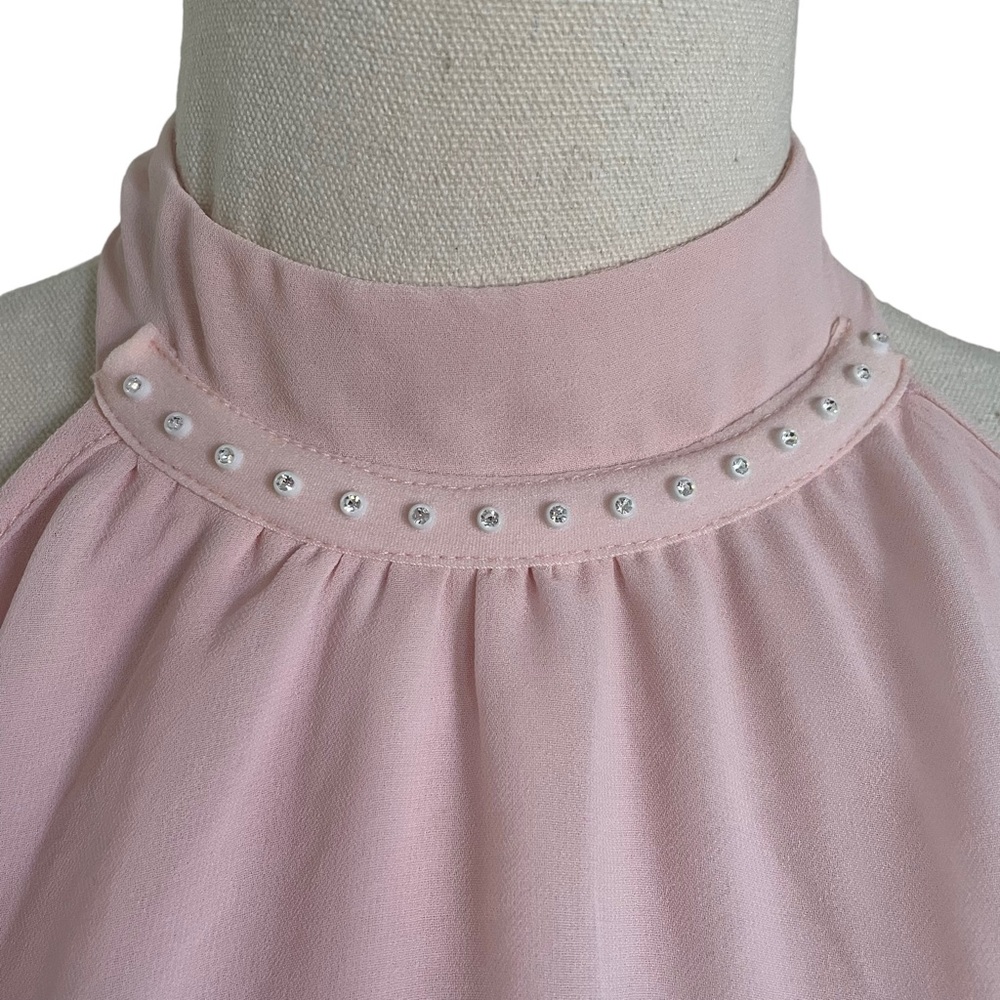 BNWT BLOCKOUT pale pink halter neck mini dress - Picture 5 of 14